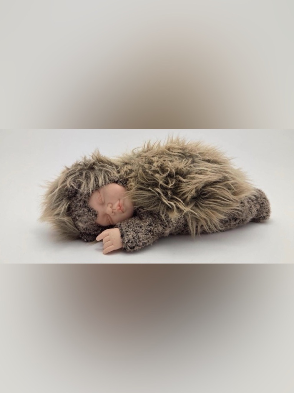 Adorable Anne Geddes Hedgehog Sleeping Baby, 90s Vintage Collectible